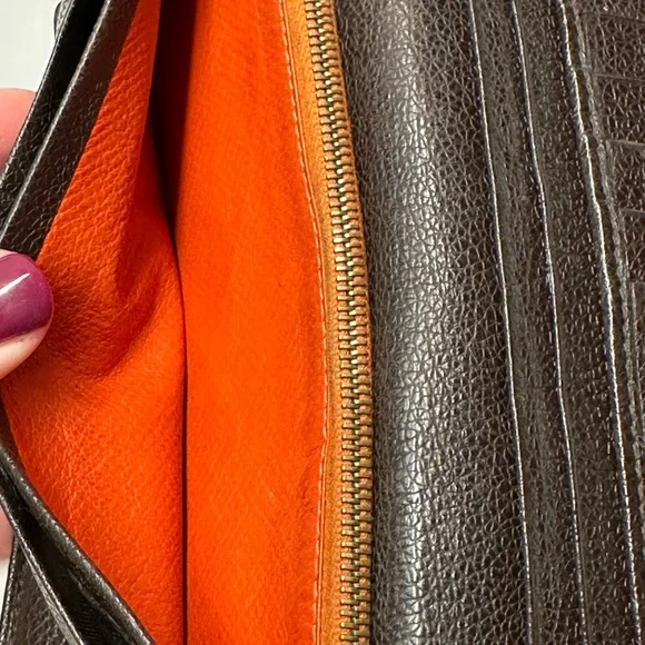 Bulgari Dark Chocolate Brown B Zero Bifold Leather Wallet Vintage - Picture 10 of 14